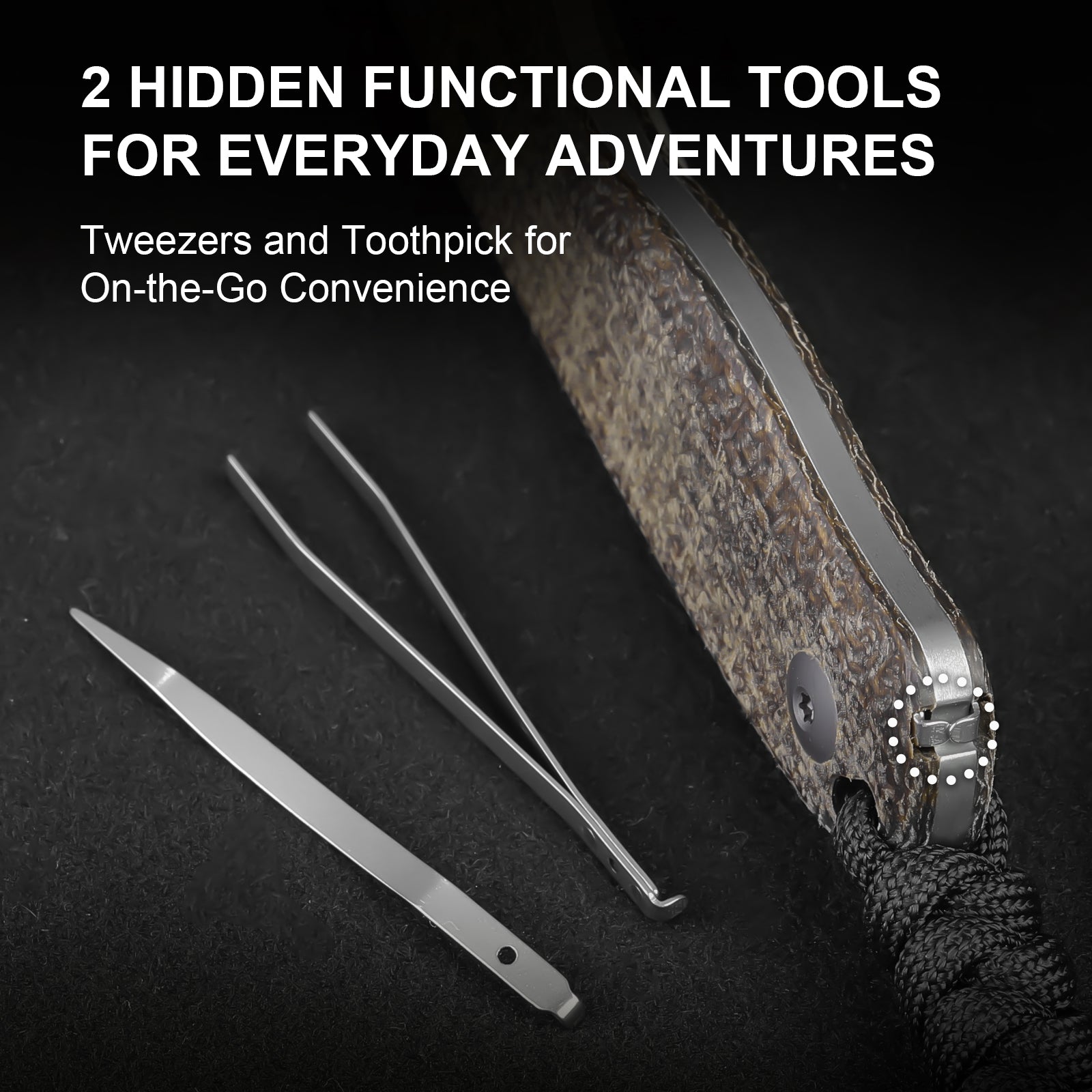Drop Bear 2.57 inch 14C28N Burlap Micarta 1094A1-Kizer