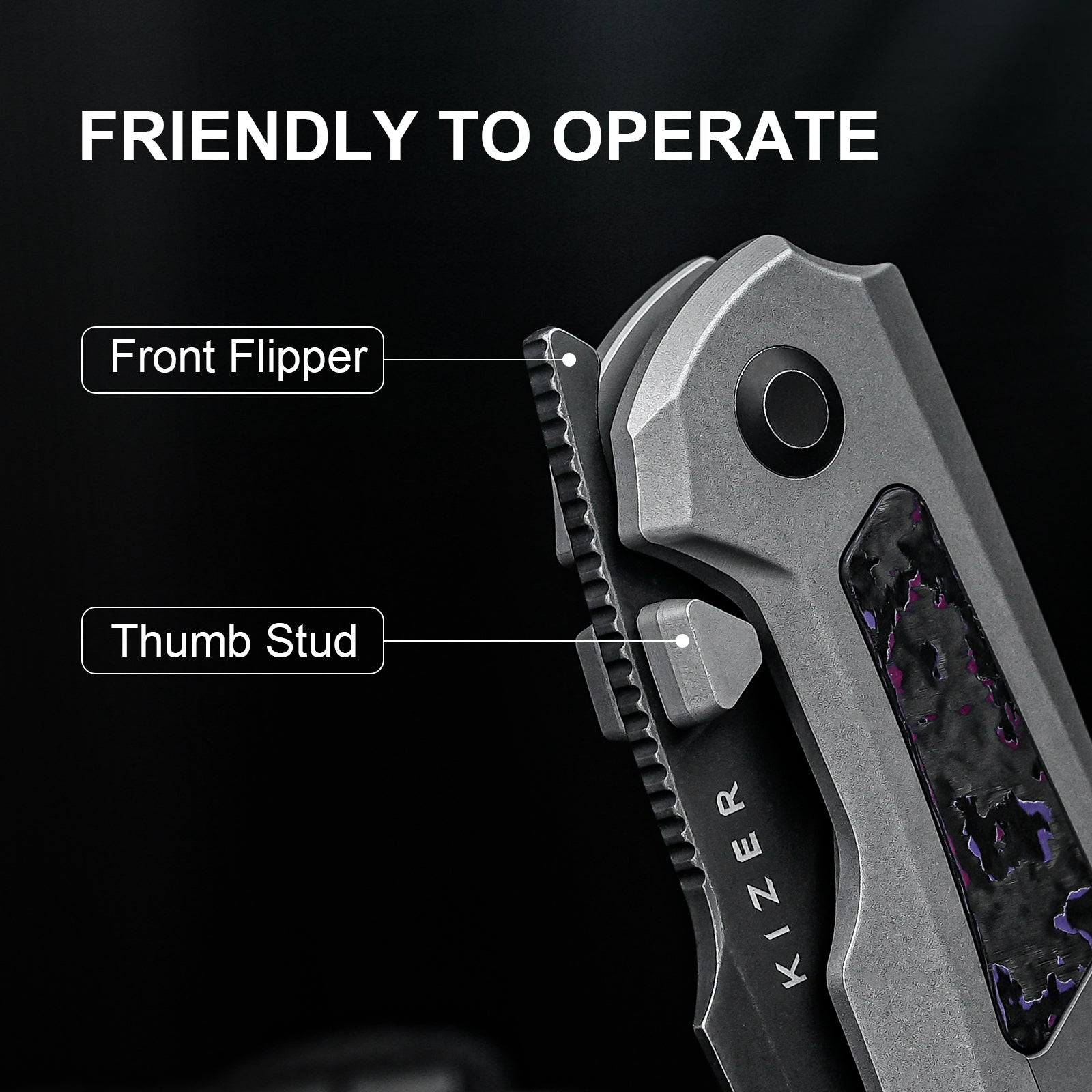 Feweed | S35VN | Titanium+ Fat Carbon（Purple haze）| Ki3694A1