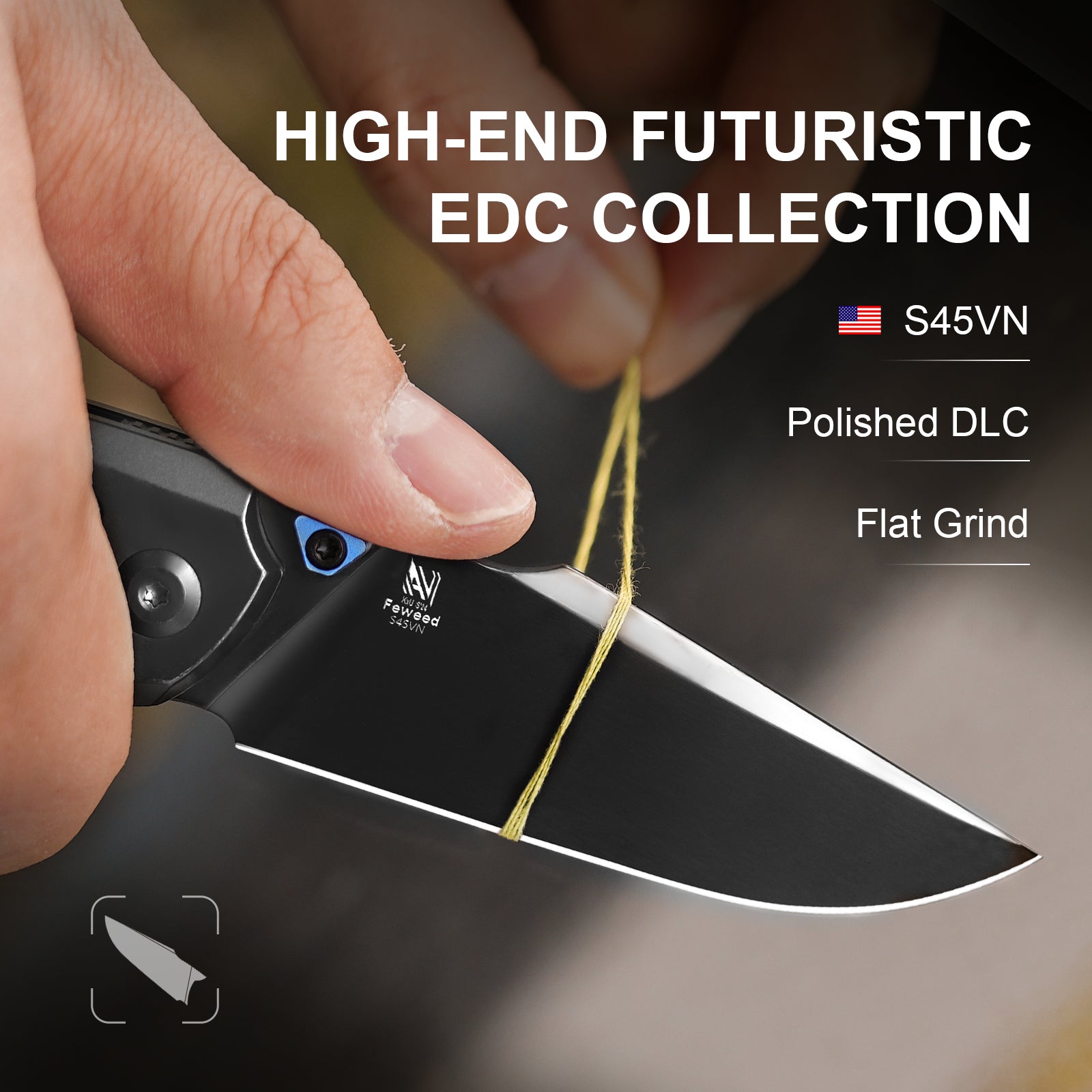 Feweed | S45VN | Titanium（Camo Carbon 80s）| Ki3694A3