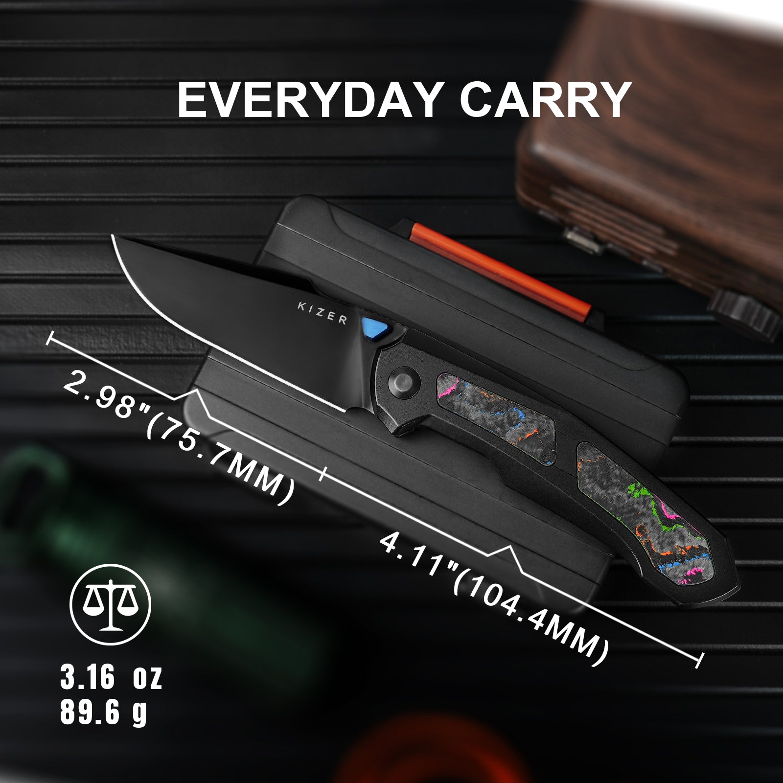 Feweed | S45VN | Titanium（Camo Carbon 80s）| Ki3694A3