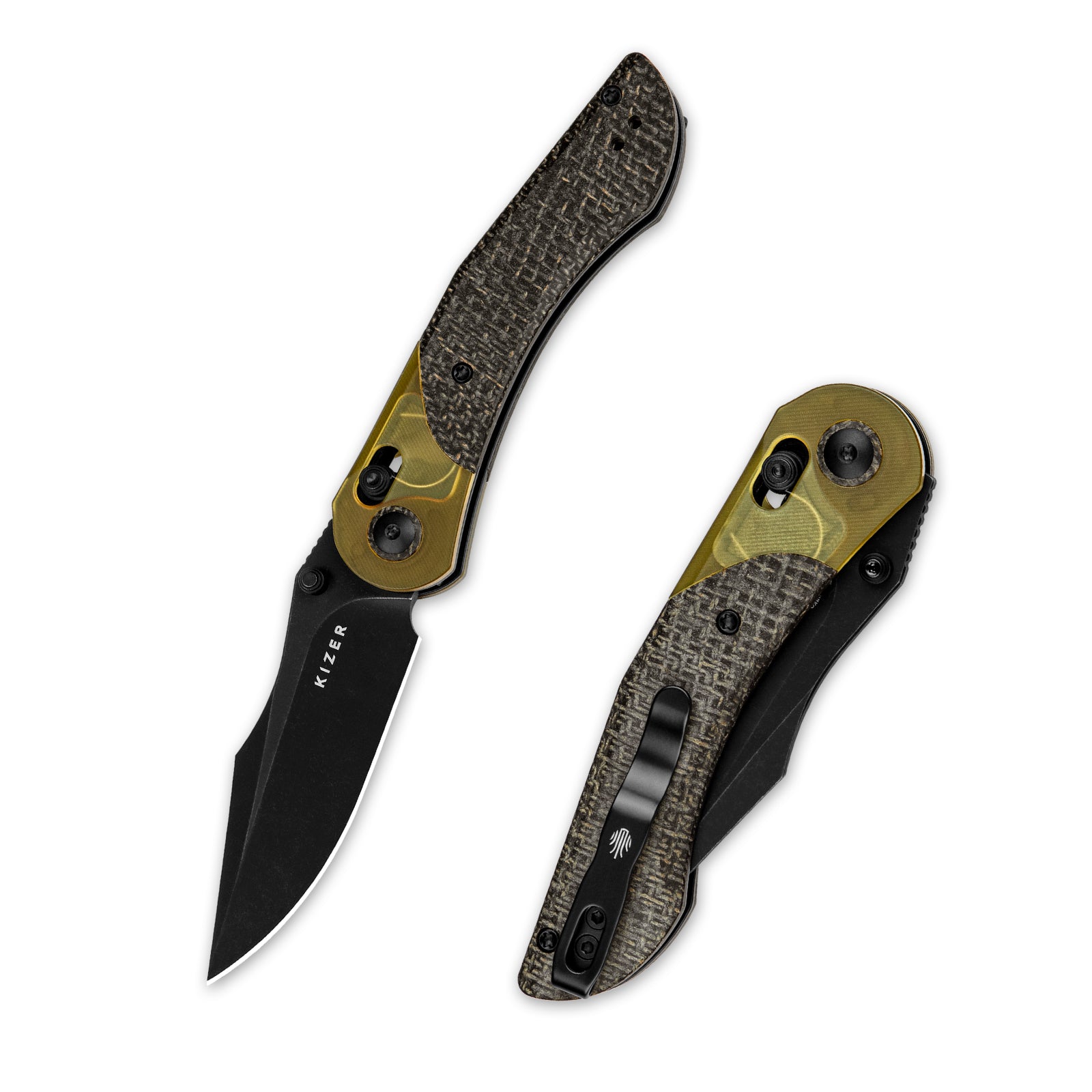 Mini Mystic | 154CM | Burlap Micarta+PEI | KizerV™ 3636C1