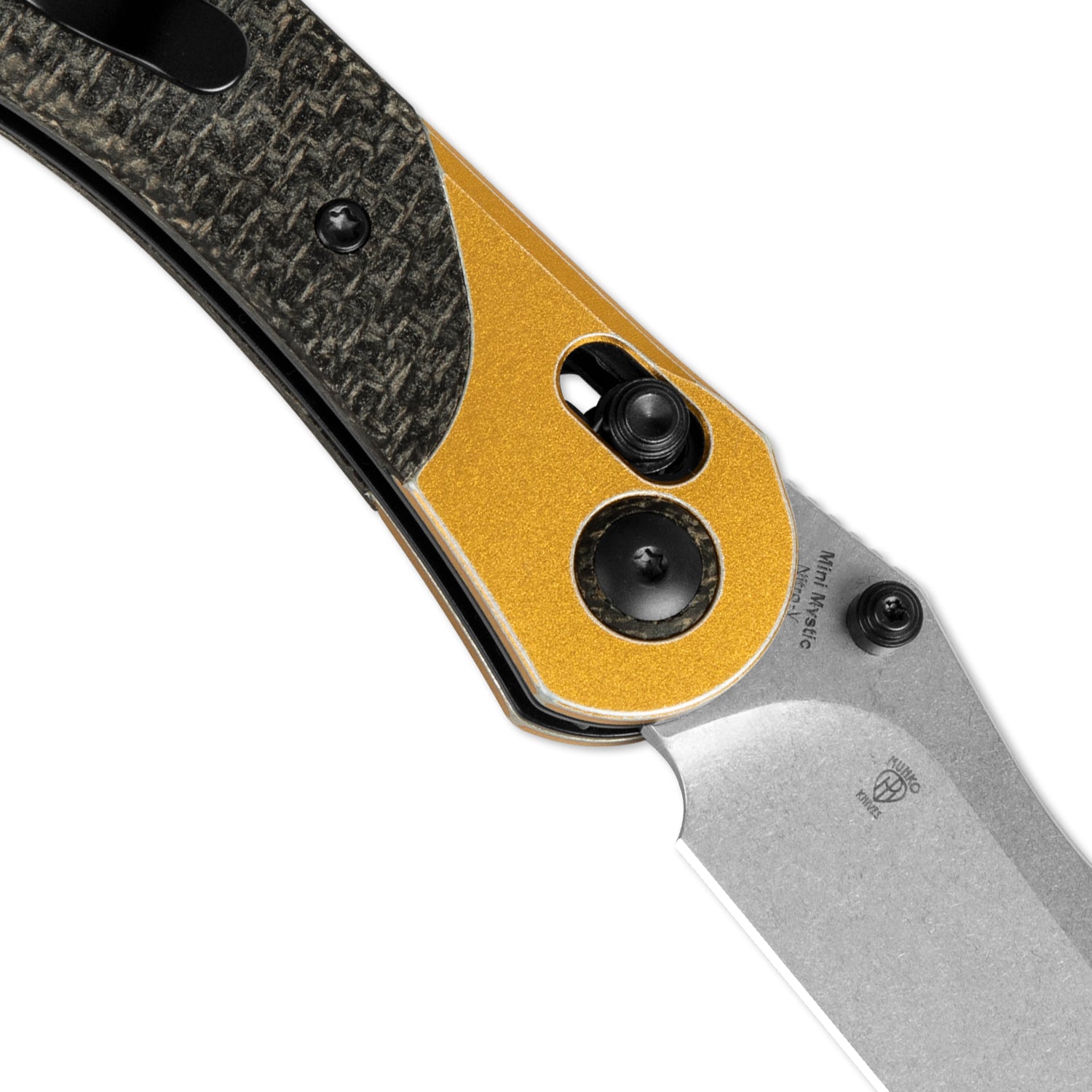 Mini Mystic | Nitro-V | Aluminum+Burlap Micarta | KizerV™ 3636A2