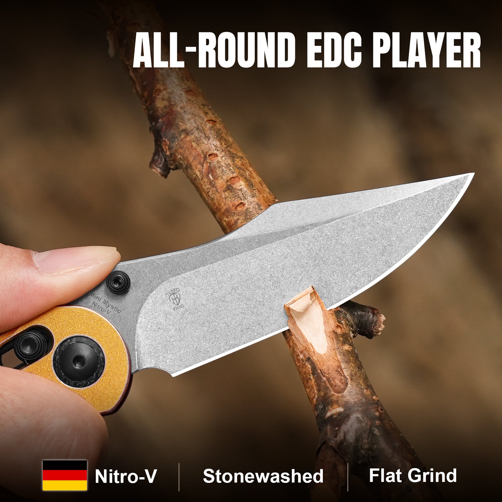 Mini Mystic | Nitro-V | Aluminum+Burlap Micarta | V3636A2