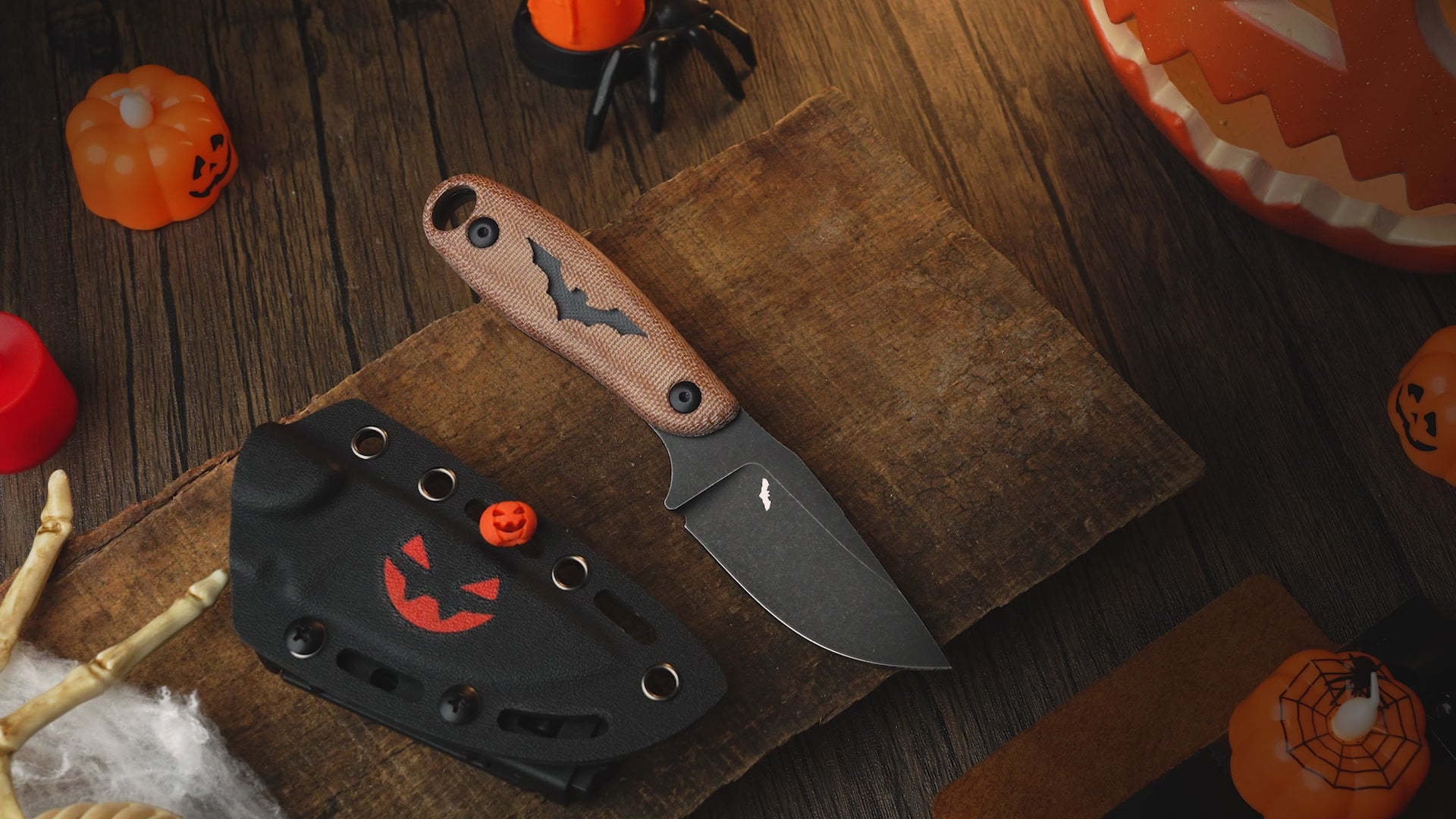 Halloween 3.86 Inch Hare Nitro-V Micarta & G10 1077HW1 Limited-Kizer