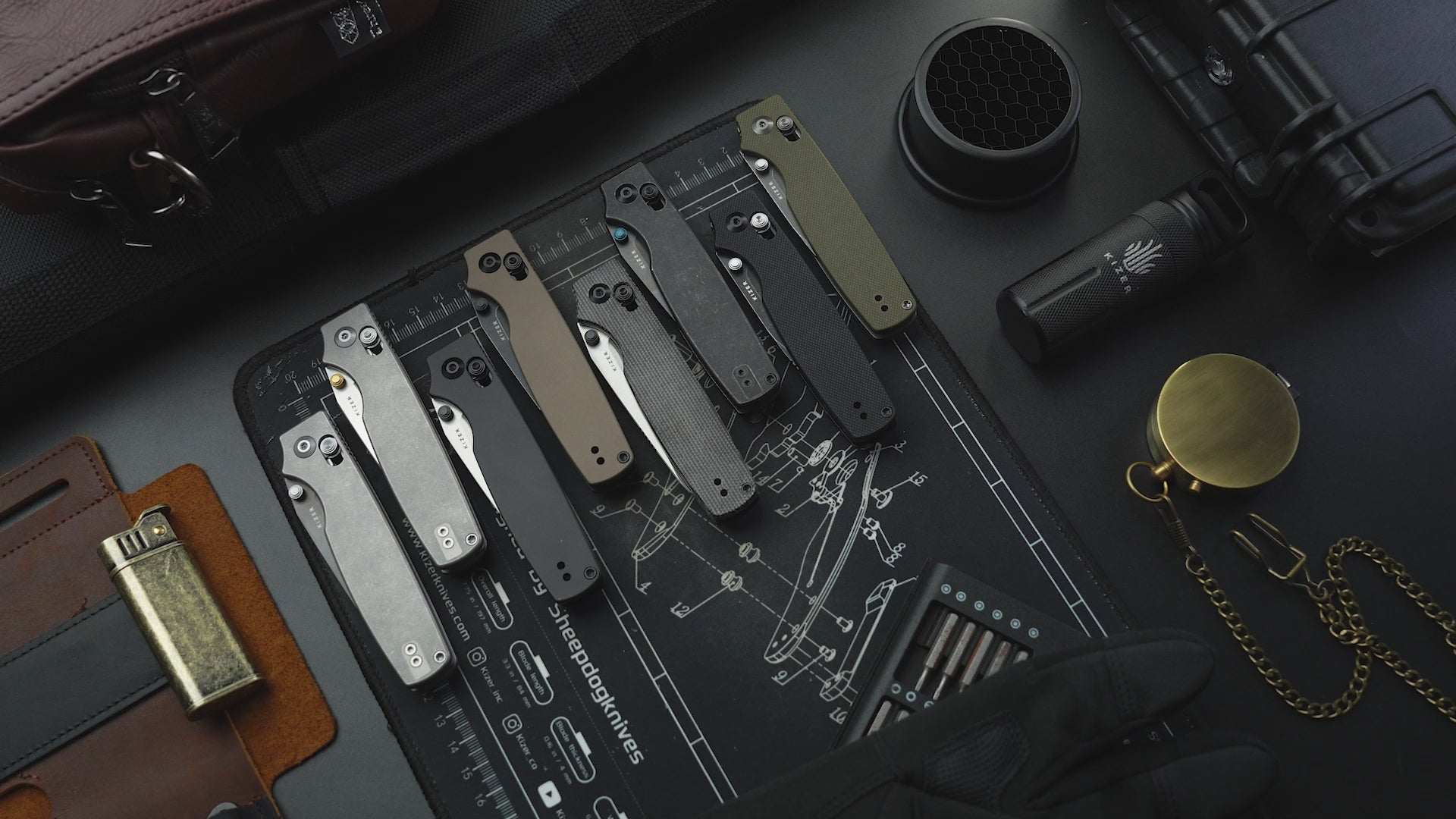 Original 2 - 3.19 inch 14C28N Micarta V3605.2SA1-Kizer