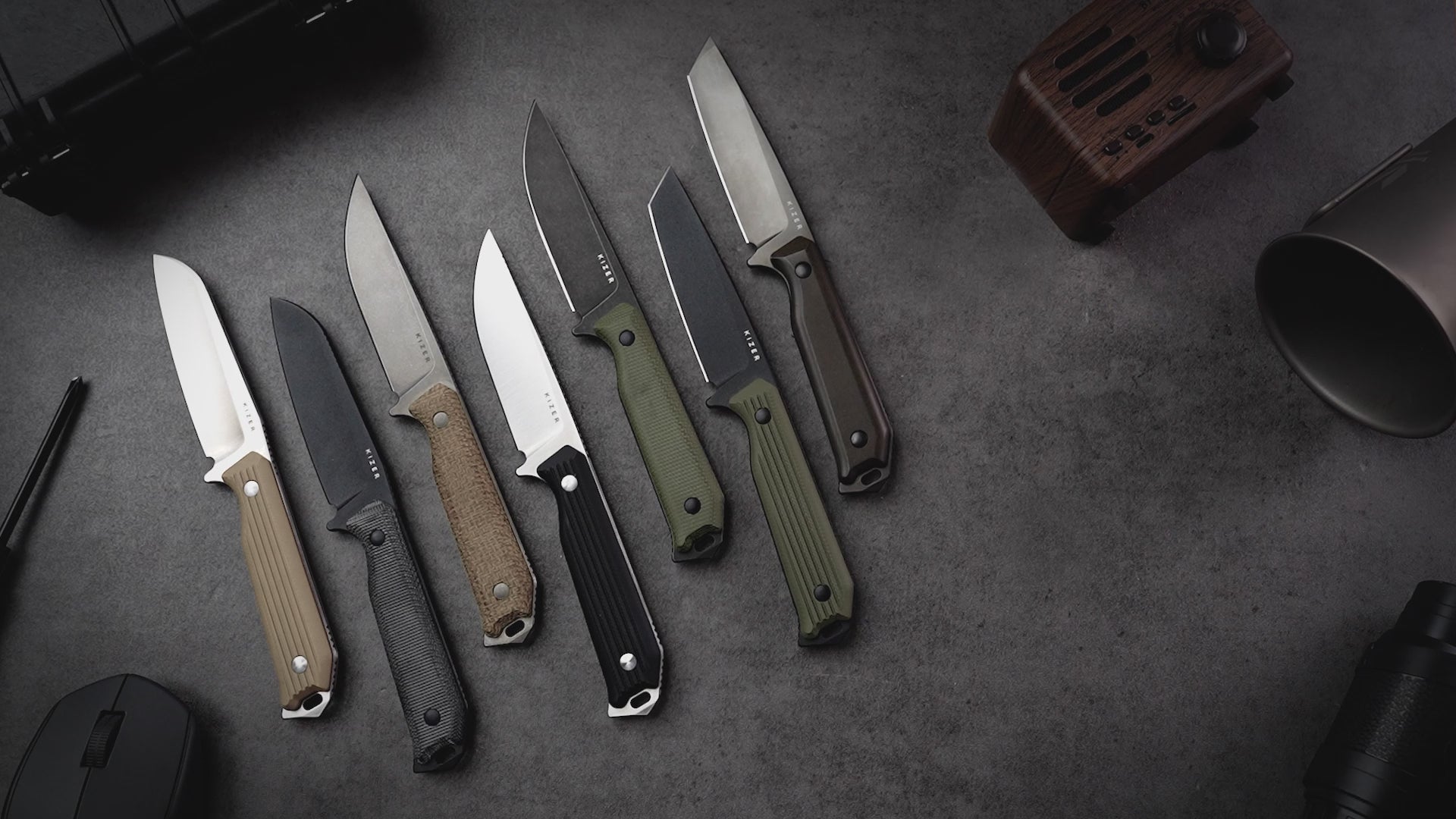 Begleiter Fix 3.78 inch 3V Burlap Micarta 1045MD1-Kizer
