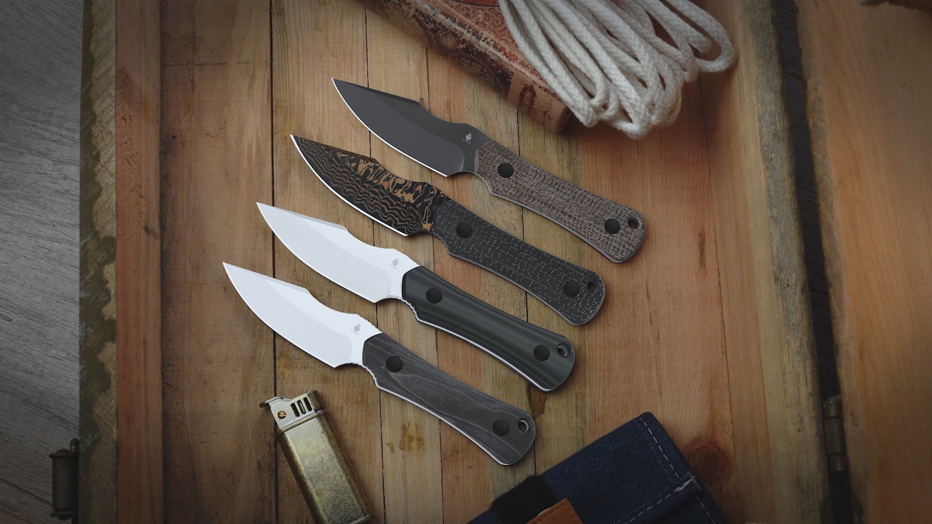 Bone | Copper Damascus + Acid-Washed | Micarta | KizerB™ 1122A2