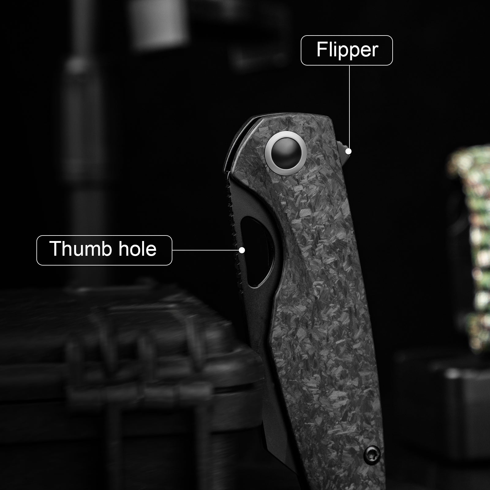 Sparrow | S45VN | Marble Carbon Fiber+Titanium | KizerB™ 3628A2