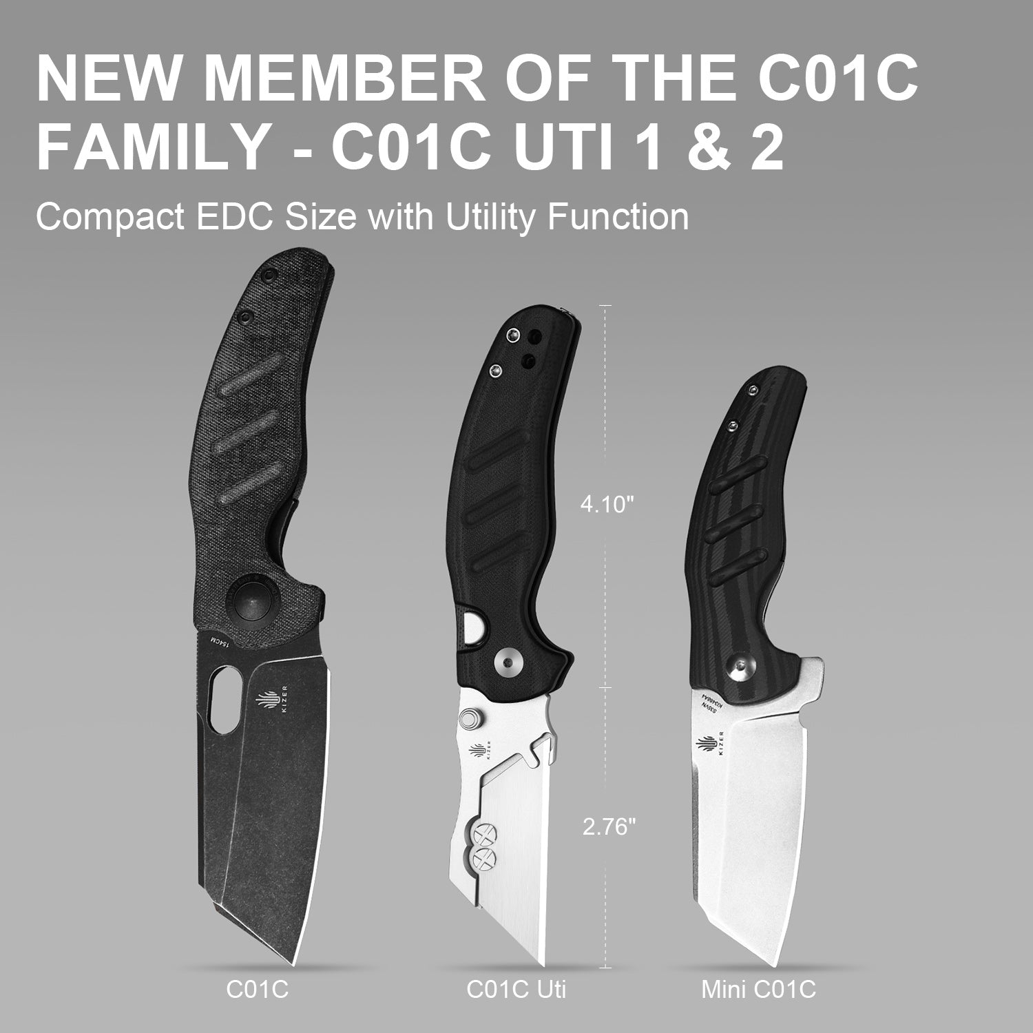 Sheepdog® Utility Knives | Kizer Button Liner Lock™ | C01C Uti 1 | 5Cr15MoV | KizerV™ 3488.29JSA3