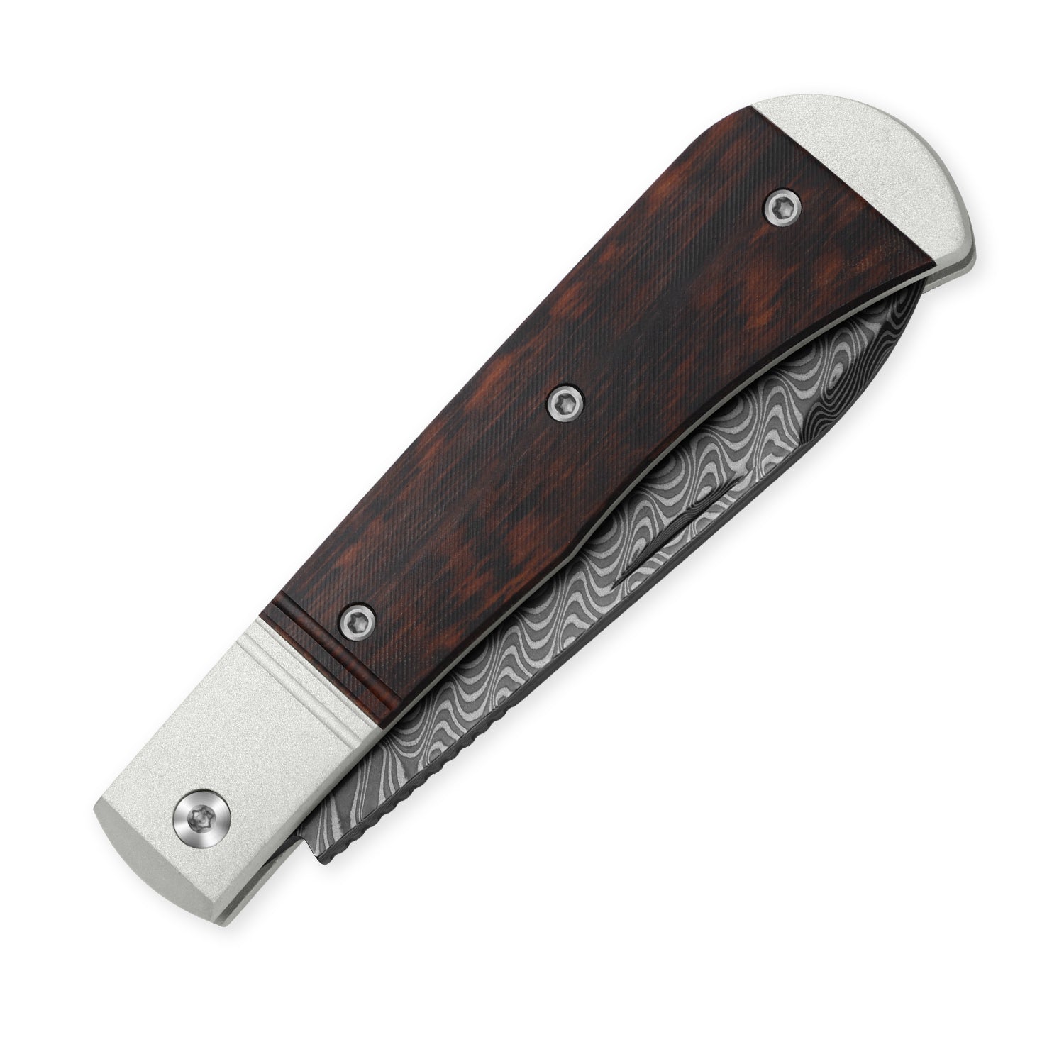 JOKERD 零-ZERO-ULTIMATE Model ST-ｖ Trestle D 2.95 inch Damascus Aluminum & Leopardwood V3760A3-Kizer