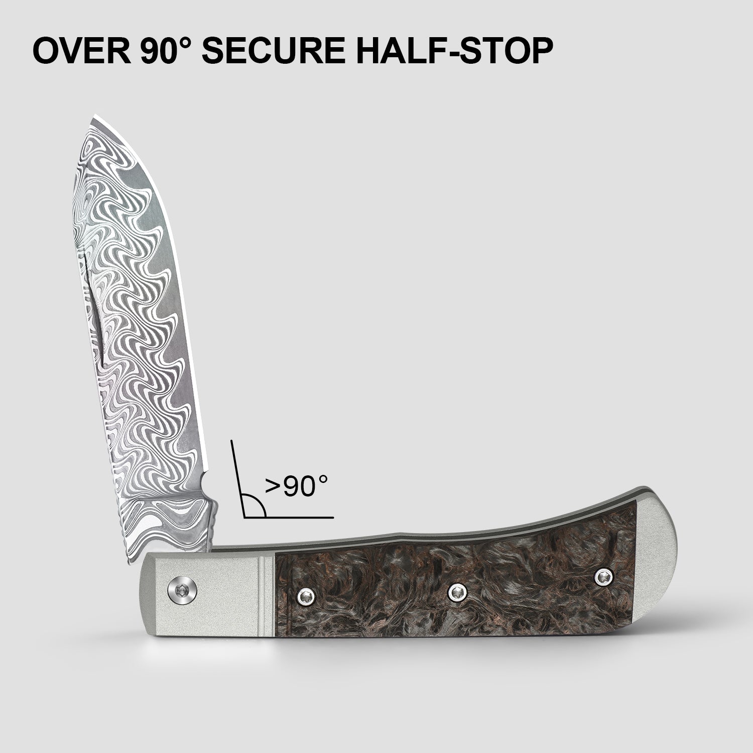 Trestle D With Pac-Bar | Rainbow Damascus | Aluminum & Fat Carbon | Slip Joint | KizerV™ 3760A4