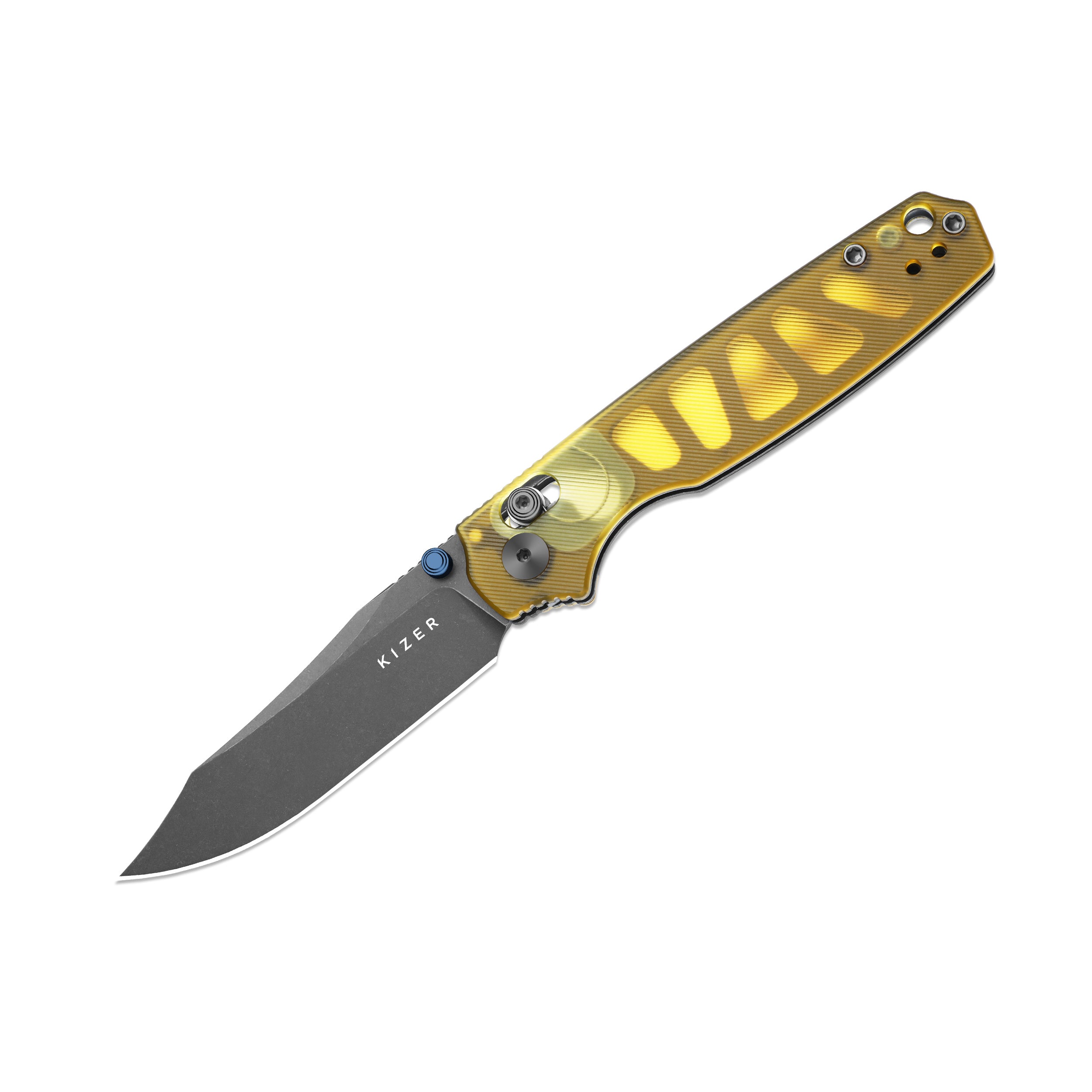 Pokiman CC | Kizer Clutch Lock™ | Clip Point | Four-Finger Full Grip | Clear PEI | KizerV™ 3789A3