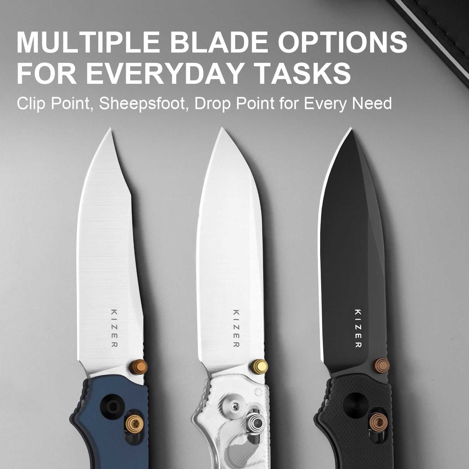 Pokiman CC | Kizer Clutch Lock™ | Clip Point | Four-Finger Full Grip | Aluminum | KizerV™ 3789A4