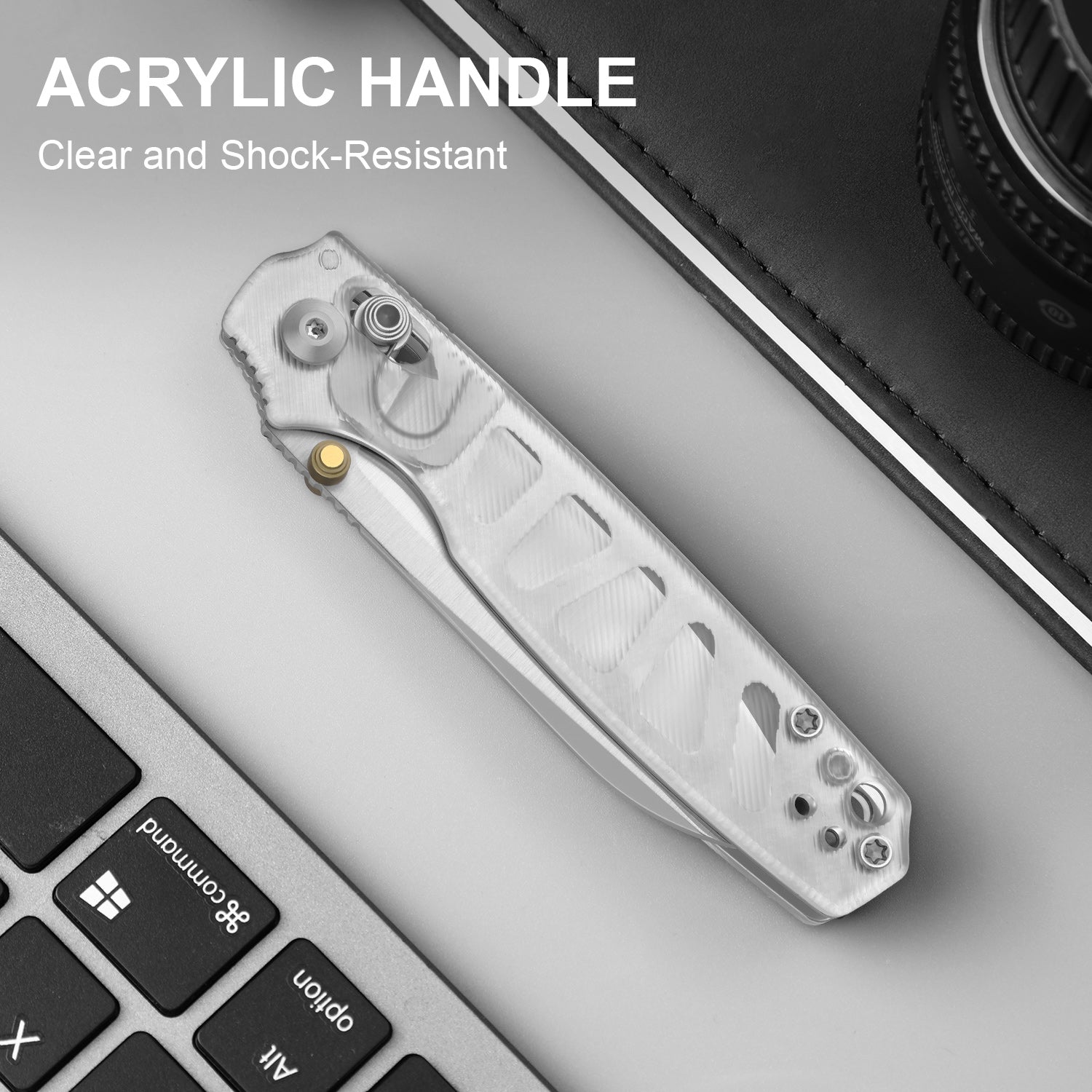 Pokiman CS | Kizer Clutch Lock™ |Sheepsfoot | Four-Finger Full Grip | Clear Acrylic | KizerV™ 3789A5