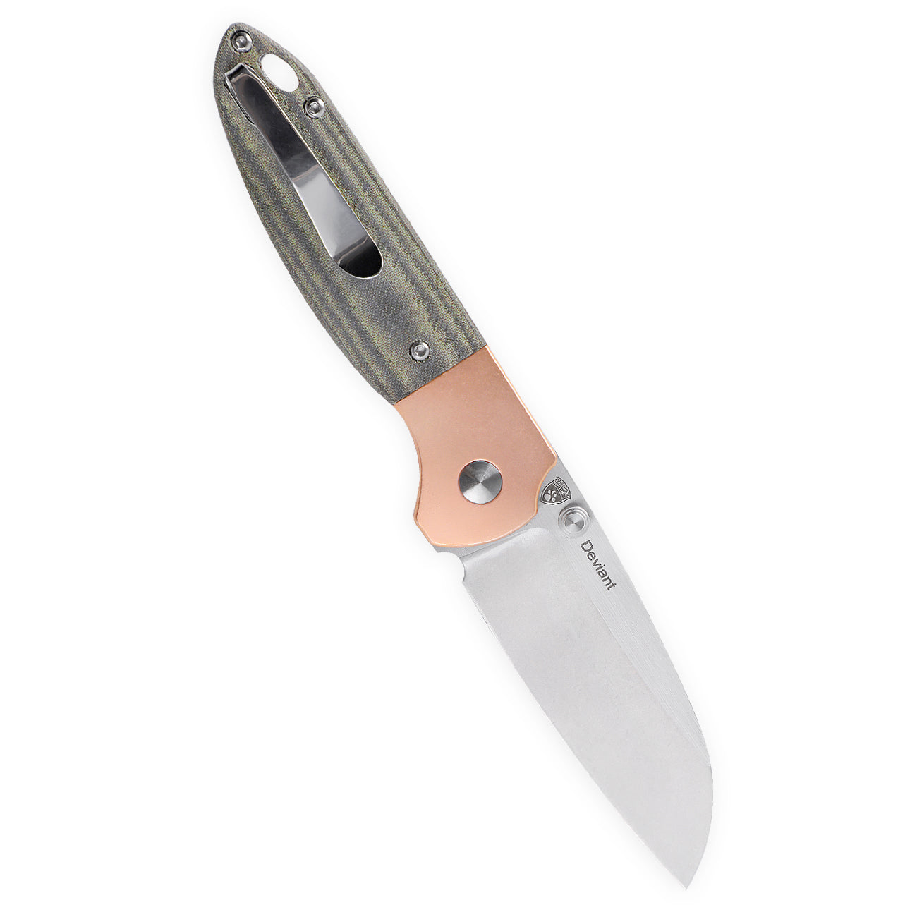 Kizer Deviant Green Micarta&Copper V3575A1 (3" Stonewash)