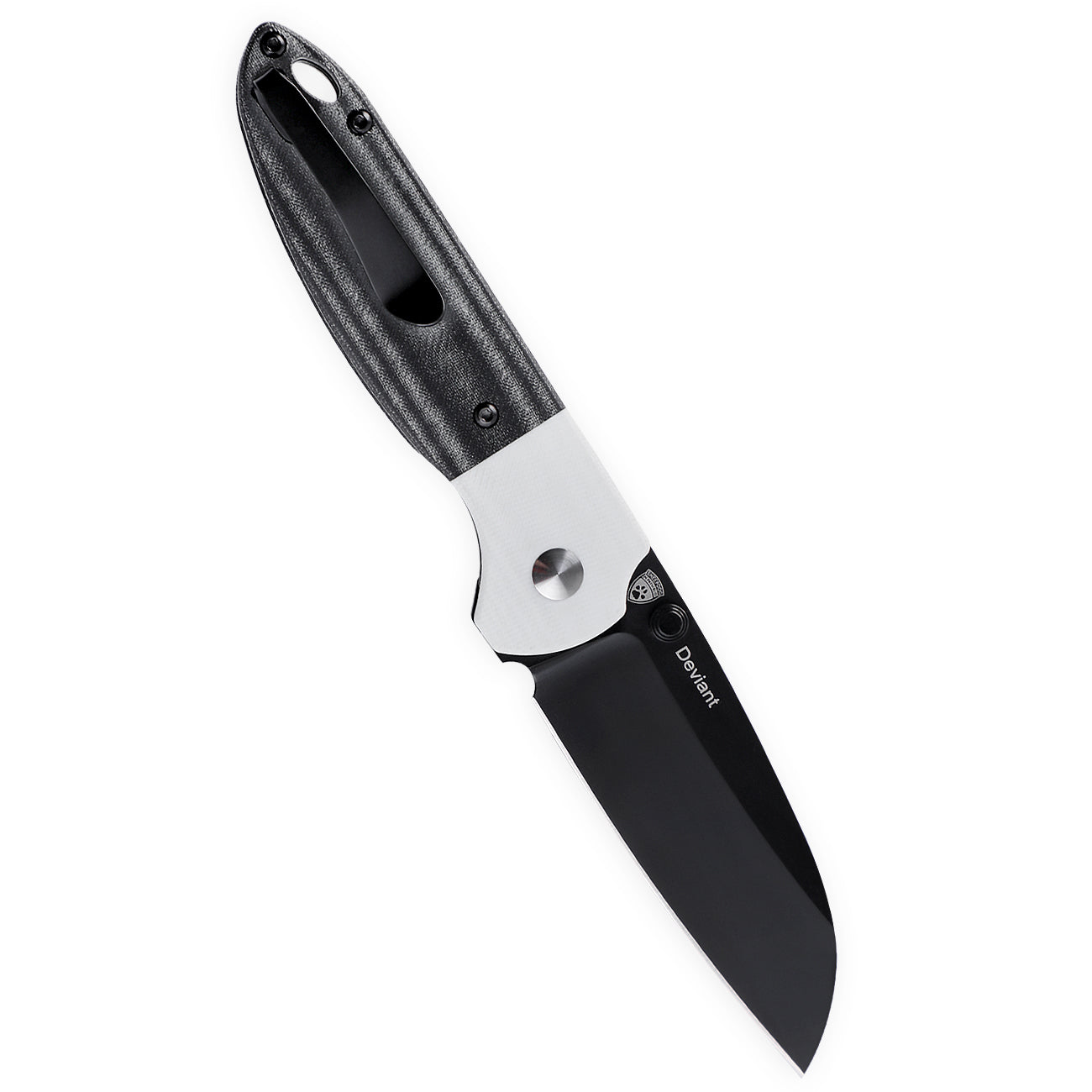 Kizer Deviant Black Micarta& White G10 V3575A2 (3" Black Ti-Coated)