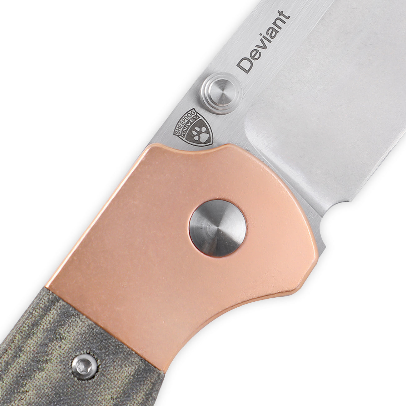Kizer Deviant Green Micarta&Copper V3575A1 (3" Stonewash)