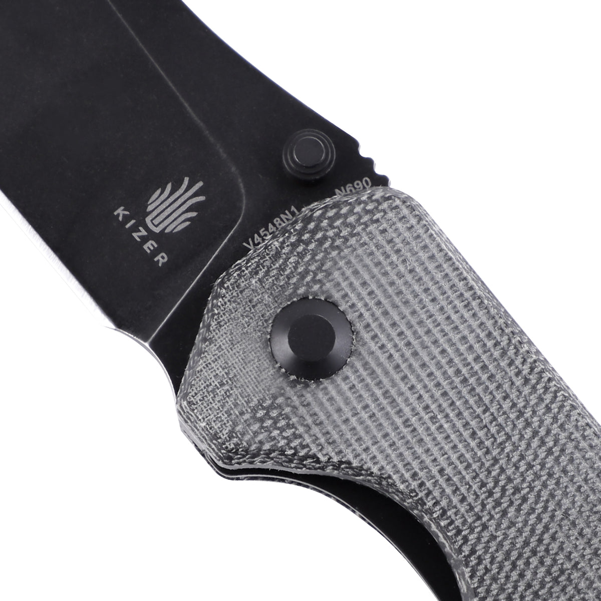 Kizer Pelican mini Micarta Black V4548N1 (3.34" Black stonewash)