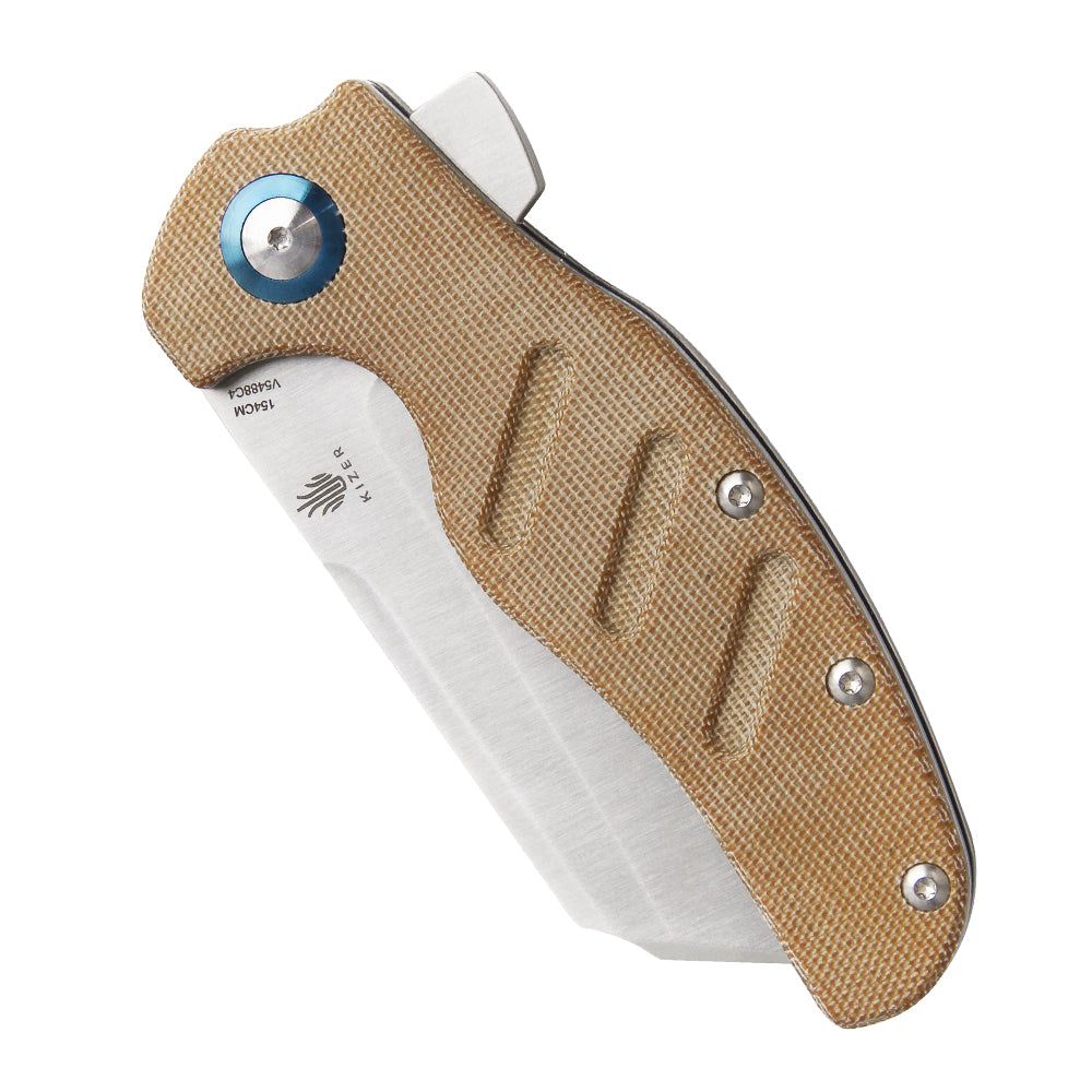 Kizer Sheepdog C01c XL Micarta Brown V5488C4  (3.94" Satin)