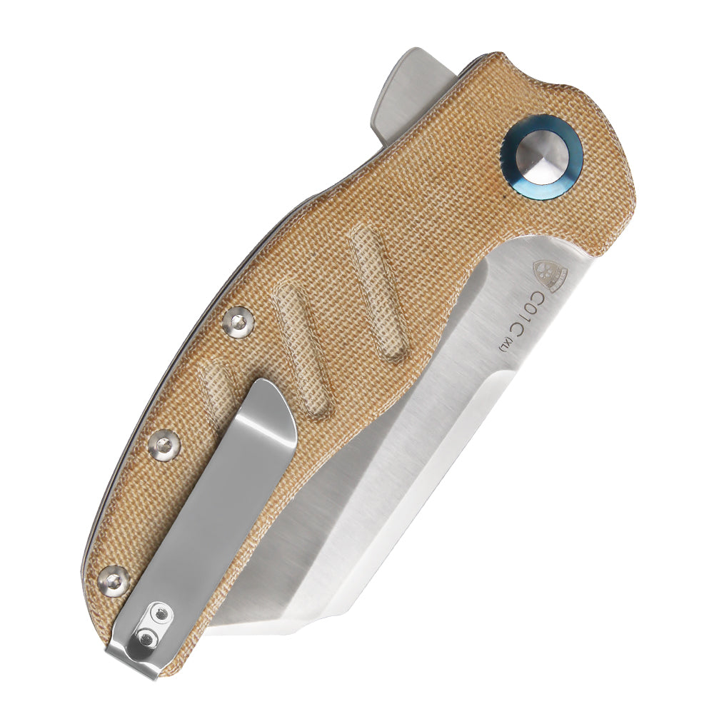 Kizer Sheepdog C01c XL Micarta Brown V5488C4  (3.94" Satin)