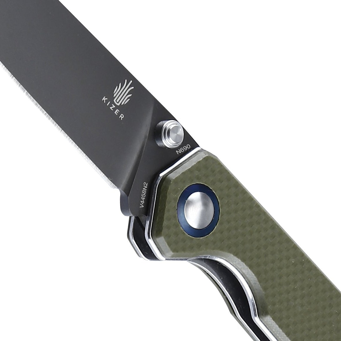 Kizer Begleiter G10 Green V4458N2 (3.56" Grey Ti-Coated)